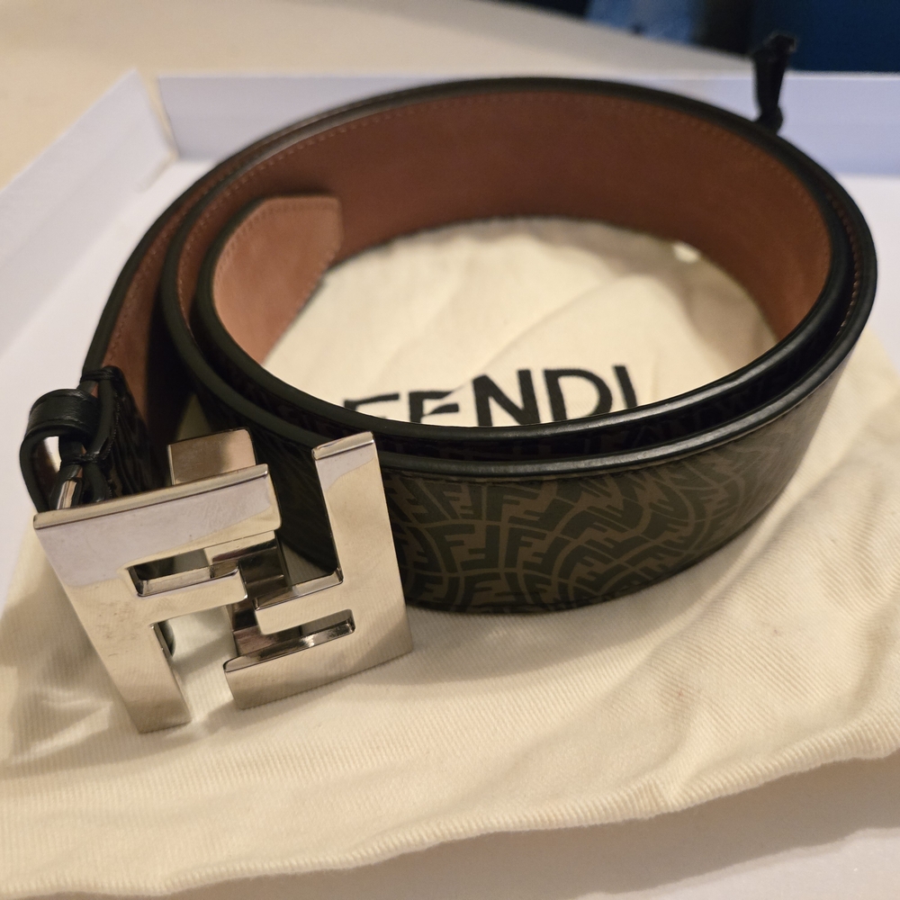 Fendi Black and Brown Men's Belt